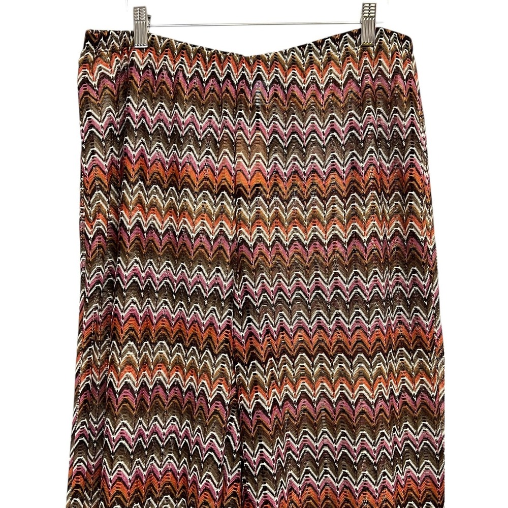 Shade & Shore Crochet Wide Leg Pants Women M Multicolor Zigzag Cover Up Beach - Picture 5 of 11